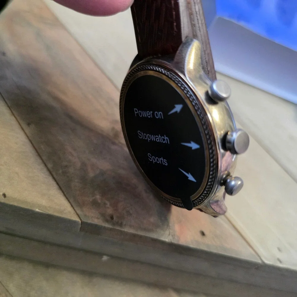 Wrangler WRZ20 Series Smartwatch Brown Leather Basketweave Strap Western Buckle